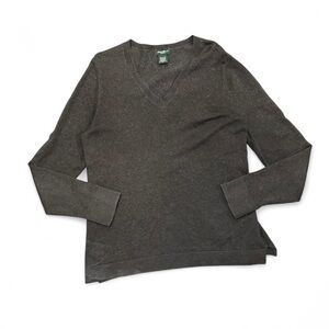 Eddie Bauer Brown V-Neck Sweater
